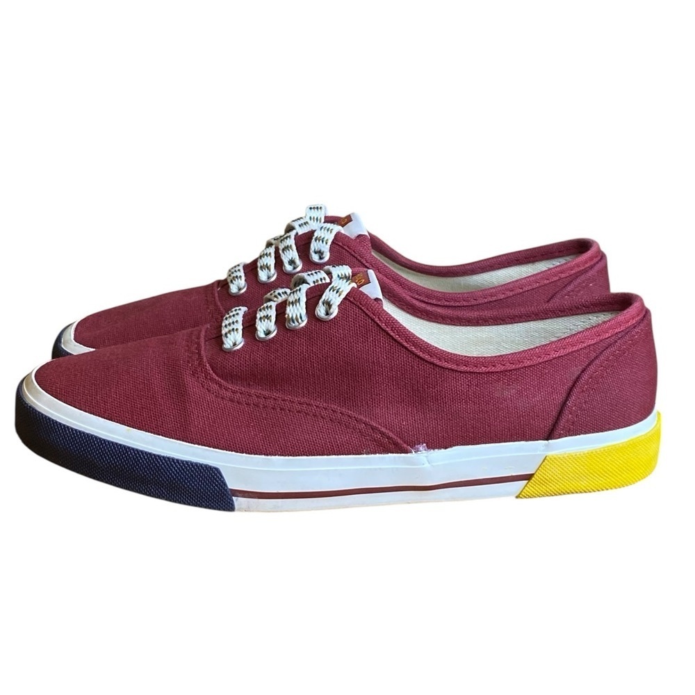 Paolo Gucci 90’s Vintage Maroon Canvas sneakers Women’s Size 7.5 - Picture 4 of 12